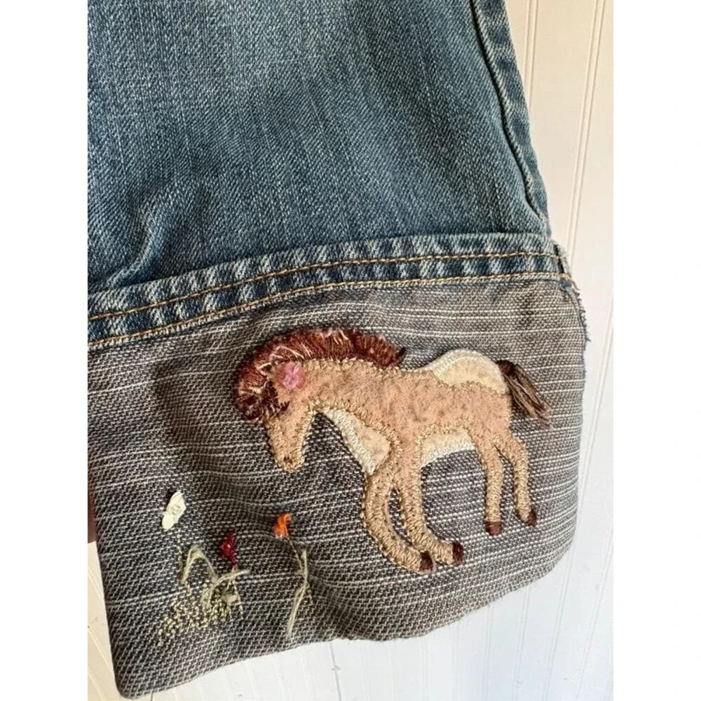 VINTAGE Y2K Gymboree 5 kids horse print cuffed denim pants